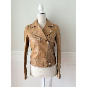 Belstaff England Women's Brown Leather Moto Jacket 38 2-4 US